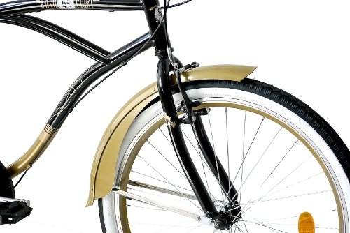 26″ BEACHCRUISER KCP ER 2.0 HERRENFAHRRAD 6 Gang SHIMANO schwarz gold RETRO LOOK – 66,0 cm (26 Zoll) - 4