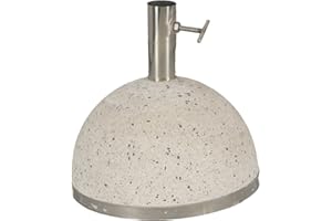 Rivanto® Sonnenschirmständer Granito 11,5 kg Ø25,5 cm Weiß anpassbare Edelstahl-Masthalterung 19-36 mm robustes Design mit Wasserablauf