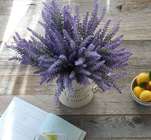Houda Künstliche Blume lila lavender Bouquet für Home Decor und Hochzeit Dekorationen – 4 Bündel violett - 2