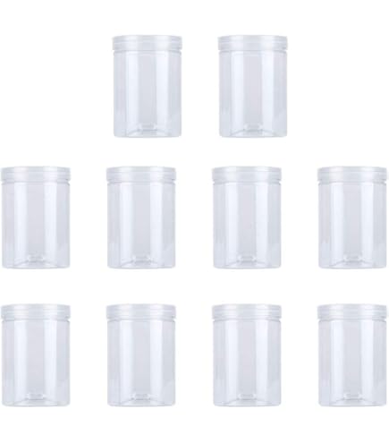 Pot En Plastique Avec Couvercle, Récipients Vides Transparents, Paquet De 6,... | Bol