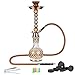Produktbild Mianova® Orientalische Wasserpfeife Shisha Hookah Set 47cm Tribal 1 Schlauch inkl. Kohle, 5 Mundstücke und Zange Braun