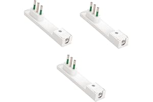 FANTON 80067-B3 Set di 3 pz Spina salvaspazio ultrapiatta italiana piccola 2P+T 10A mod. CLOCK Bianca