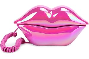 ‎TONYSA Tonysa WX-3016 Lippentelefon, Galvanisieren Rose Red Einzigartige Lippenform Home Phone Flocking Retro Support Nummer Aufbewahrungsschalter Telefon Dekoration für Home Hotel