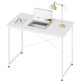 WOLTU Work Desk, Computer Table, White | With Metal Stand, for Study, Office and Bedroom, Wood + Metal, 100 x 50 x 75 cm