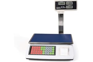 Deals-Bilancia digitale professionale con stampante 50 kg divisione 5 g Bilancia da banco