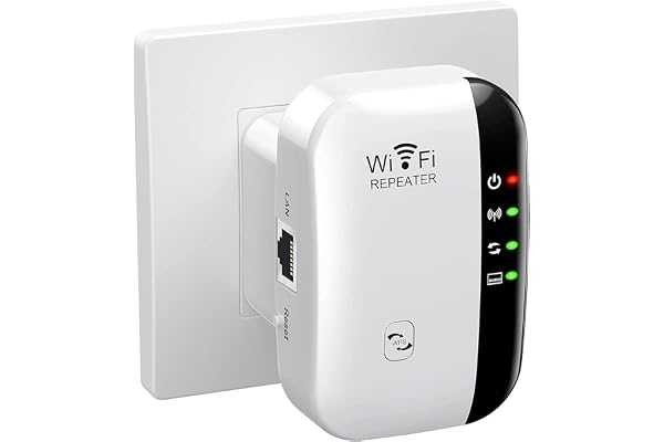 BAInuai Répéteur WiFi Puissant 300Mbps Amplificateur 2.4GHz Range Booster Répéteur Extenseur sans Fil avec Port Ethernet, WiFi Extender, Protection WPS