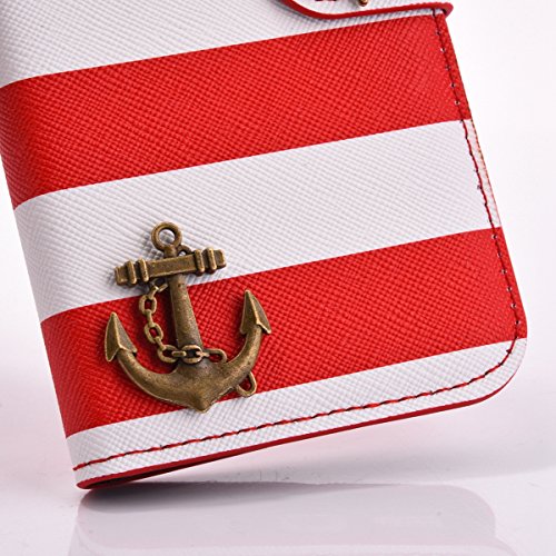 Bookstyle Ledertasche für Samsung Galaxy S7, Fukalu PU Leder Flip Case Anker Tasche Book Style Brieftasche Silikon Hülle mit Standfunktion Kartenfächer für Samsung Galaxy S7 - 6