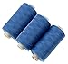 Produktbild NB24 Versand Nähgarn, Faden, Garn, 3 Spulen zu je 500 Meter, blau, 100% Polyester, Stärke 40/2