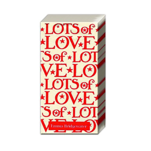 Emma Bridgewater Red Cream Starry Skies Lots Of Love Handbag Pocket Tissues