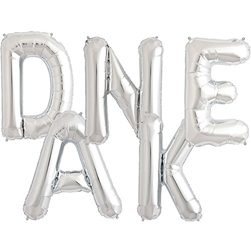 Folienballon Buchstabenset "DANKE", silber - Silberner Hochzeitsballon mit Schriftzug "Danke"