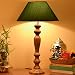 Homesake Eureka Polka Natural Wood Table Lamp With Green Shade RS.1199.00