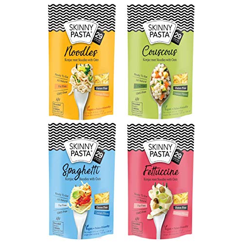 Skinny Pasta 9.52 oz - 100% Konjac Noodle (Shirataki Noodles), Variety, Pack of 24