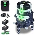 TOMAHAWK® TLL-S-03 - Compact 3 Green Line Laser Level - 98ft Green Cross Self-Levelling Laser Line for Construction with 360° Vertical/Horizontal Magnetic Base, Adjustable Brightness