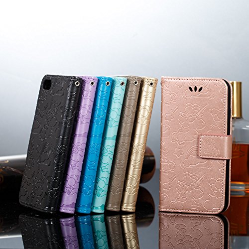 Custodia Huawei Y5 2017, Cover Huawei Nova Young, RosyHeart Portafoglio Protettiva in pelle per Huawei Y5 2017 /Huawei Nova Young /Huawei Y5 III Retro Nube Cavallo Modello Stampata Design Bookstyle Flip Cover Stand Case - Blu