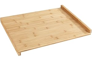 ‎WENKO WENKO Deska do krojenia z krawędzią przystawną bambusowa – deska kuchenna z listwą przystawną, bambusowa, 45 x 1,5 x 35 cm, brązowa