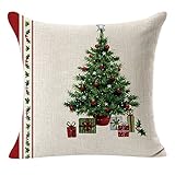 ABsoar Weihnachten Linen Kissenhülle Dekokissen Throw Pillow Covers Bettwäsche Für Autos Sofakissen Startseite Dekorative Xmas Christmas Schlafsofa Dekoration Festival Kissenbezug