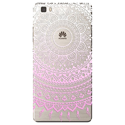 VertTek 3 in 1 Weich Silikon Transparent Hülle für Huawei P8 Lite Durchsichtig Schutzhülle Case Ultradünnen Leichtgewichtt Edui Elegant Malerei Muster Handy Tasche Schutzhülle Transparent Clear Protective Cover ( Rosa Mandala + Blau Dreamcatcher + Schwarz Mädchen ) - 4