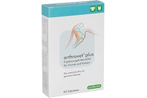 cp-pharma arthrovet Plus | 90 Tabletten | Ergänzungsfuttermittel für Hunde und Katzen | Für die physiologische Funktion der Gelenke und den Knochenaufbau