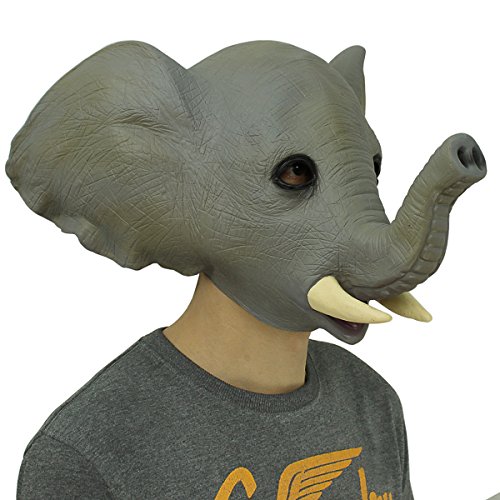 Latex Maske Elefant,Cusfull Deluxe Latex Gummi Vollmaske für Halloween Party Karneval Kostüm-Dekorationen - 2