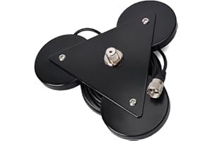 YNIBST Base Montage Magnétique Robuste pour Antenne CB/VHF/UHF avec Connecteur SO239, Câble Coaxial RG58 PL259 de 5 mètres, pour Voiture/Camion, Extérieur, Maritime