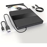 Coverzone External USB 3.0 and Type-C DVD-ROM DVD-RW Optical Drive, USB and Type C Wired, PC, Tablet, DVD Player, Striped Metal
