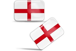 Biomar Labs 2 x 3D Domed Silicone Stickers Decals St Georges Cross England UK Region State National Flag Car Motorcycle Helmet F 80