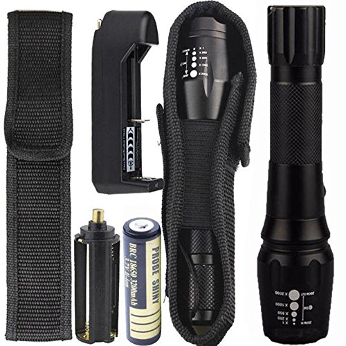 Tonsee G700 LED Zoom Flashlight X800 Military Lumitact Torch 18650 Battery Charger