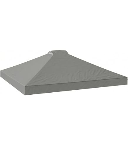 KOMFOTTEU Pavilliondak, 3 x 3 m, vervangend dak voor paviljoen, dakzeil voor tuin, balkon, strand, waterdicht paviljoenvervangend dak, vervanging dubbel dak (beige