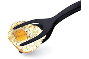 JUHONNZ Espátula de Huevo,2 en 1 Espátula Antiadherente Espátula de Huevo de Silicona de Agarre y Volteo para Cocina