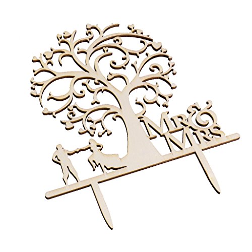 Hochzeit Holz Kuchendeckel Braut Baum Paar Und Bräutigam Mr & Mrs Hochzeit Favorisiert - 4