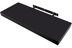 Etrexonline Estante de Pared 80x25x4cm Color Wengue, Balda Flotante Pared de Madera Fijación Invisible, Estantes de Almacenamiento Decorativos, Ideal para Salón, Habitación, Pasillo, etc..