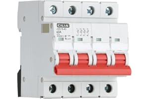 CILIA Interruptor Seccionador 25A/40A/63A 4P 415V AC, Montaje Sobre Carril DIN, Ocupa 4 Módulos In=63A (JVD16-63-4P-63A)