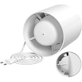 Milduall 100 mm Extractor Fan &ndash; Bathroom Extractor Fan In-Line Smoke Extraction 130 m&sup3;/h, 34 dB Silent for Bathroom, Kitchen,