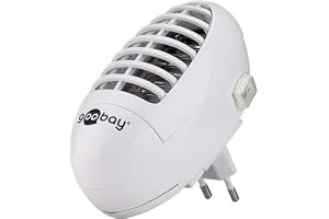 goobay Elektrisk insektsbekämpare för uttag, UV LED, myggfälla och flugfälla, mot myggor och flugor, tyst, utan kemi, för inomhus, sovrum, kök – 59813