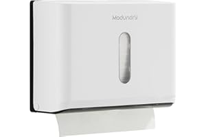 Modundry Dispenser Carta Asciugamani a Parete, Dispenser Salviette Bagno da Muro, Commerciale Bagno Cucina,Può Contenere Fino A 200 Fogli, Bianco