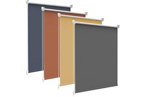 ‎BOBODECO bobodeco Verdunklungsrollo ohne Bohren & mit Bohren, Verdunkelungsrollo Klemmfix, Dunkelgrau 50x170cm (BxH), Thermorollo Sichtschutz und Sonnenchutz, Rollos Hitzeschutz für Fenster & Tür