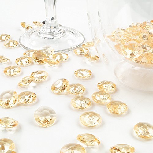 Deko-Diamanten 12 mm Gold/Apricot 100 Stück - Streudeko Deko Steine Kristalle Diamanten