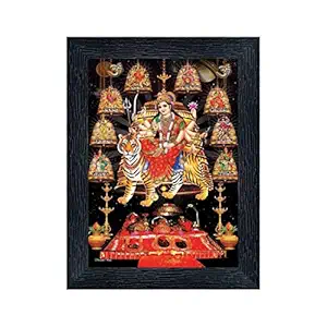 PnF Durga Maa Religious Wood Photo Frames with Acrylic Sheet (Glass) for Worship/Pooja(photoframe,Multicolour,8x6inch)-20588