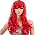 SAHAYA Synthetic Colored Wavy Hair Wig 23 inch for Photo Shop, Fancy Dress, Cosplay, Party fun (Red)