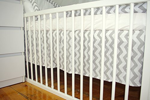 BABY'S COMFORT cot / cotbed VALANCE SHEET (12 NEWEST COLOURS) (to fit cotbed with mattress size 140x70, 5 - Grey chevron)