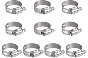 MINDWISSUP 10Pcs Hose Clips 21-38mm Jubilee Clips Adjustable 304 Stainless Steel Hose Clamps Worm Drive Pipes Hose Clamps Clips