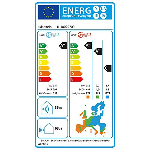 Klarstein Windwaker B 12 Inverter Split Klimaanlage Klimagerät (12000 BTU / 3,5 kW Kühlleistung, 3,8 kW Heizleistung, 5 Betriebsmodi, 2 Timer-Modi, Fernbedienung) weiß - 2