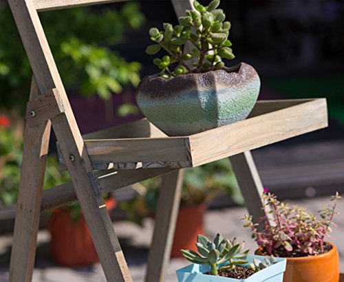 Blumentreppen Blumentreppe Kreidetafel Regal Holzregal Leiterregal Schubladenregal Pflanzentreppe Gartenregal (YL15A055) - 7