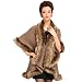 Produktbild iHAIPI - Damen Faux Waschbär Pelz Poncho Kapuzenmantel Umhang Cape Tops (khaki)