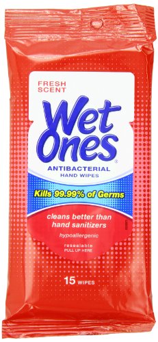 Wet Ones Anti-Bacterial Hand Wipes 15 Count (12 Pieces) Red