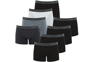 Athena - Lot de 8 Boxers Homme Ecopack - Boxers Coton Stretch Respirant - Label OEKO-TEX - Coupe Ergonomique, Doublure Avant, Confort et Maintien