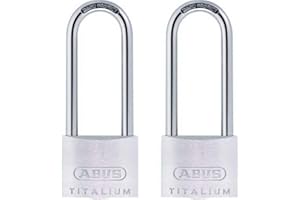 ABUS Vorhängeschloss Titalium 64TI/40HB63 mit hohem Bügel - Kellerschloss mit Schlosskörper aus Spezial-Aluminium - gehärtete
