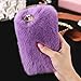 Produktbild elecfan iPhone XR Back Case Cover, Mädchen Kaninchen Pelz Niedlich Hase Handytasche Luxus Frauen Girly Pelzigen Schutzhülle Stoßstange Rückseite Backcover Case für 6.1 Zoll iPhone XR (iPhone XR,Lila)