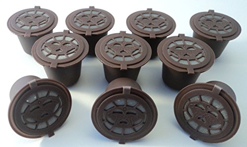 Price comparison product image Coffee2u Refillable Reusable Coffee Capsules Pods For Nespresso - 10 Coffee Pods - (Fit all Nespresso machines from after October 2010)