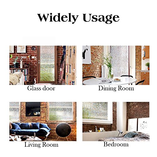 Rabbitgoo 3D Fensterfolie Dekofolie Sichtschutzfolie Fensterschutzfolie Selbsthaftend Anti-UV 90*200cm - 8